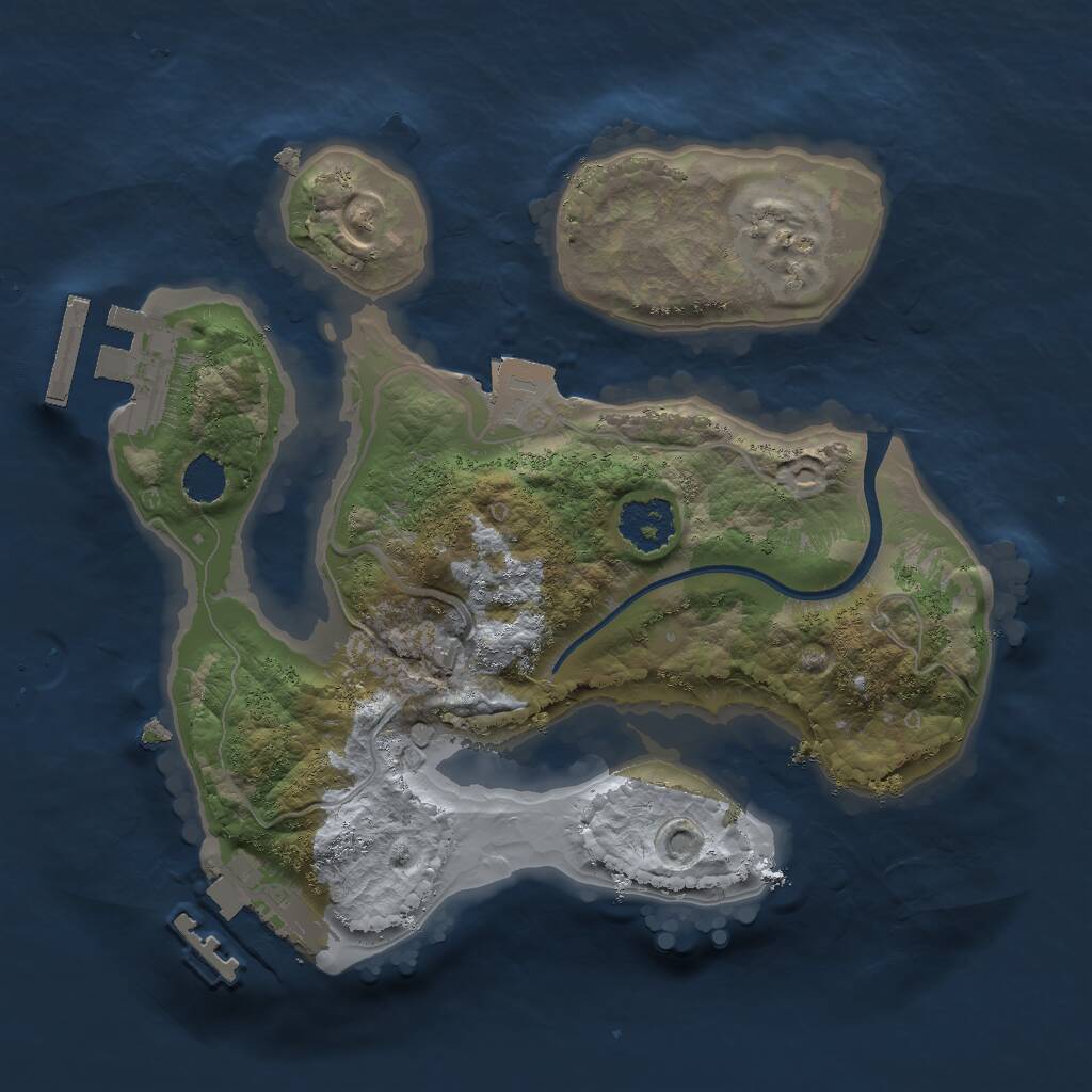 Rust Map: Procedural Map, Size: 2000, Seed: 606019586, 3 Monuments