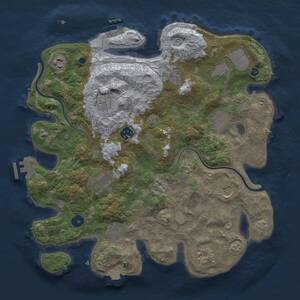 Thumbnail Rust Map: Procedural Map, Size: 3700, Seed: 1887103927, 15 Monuments