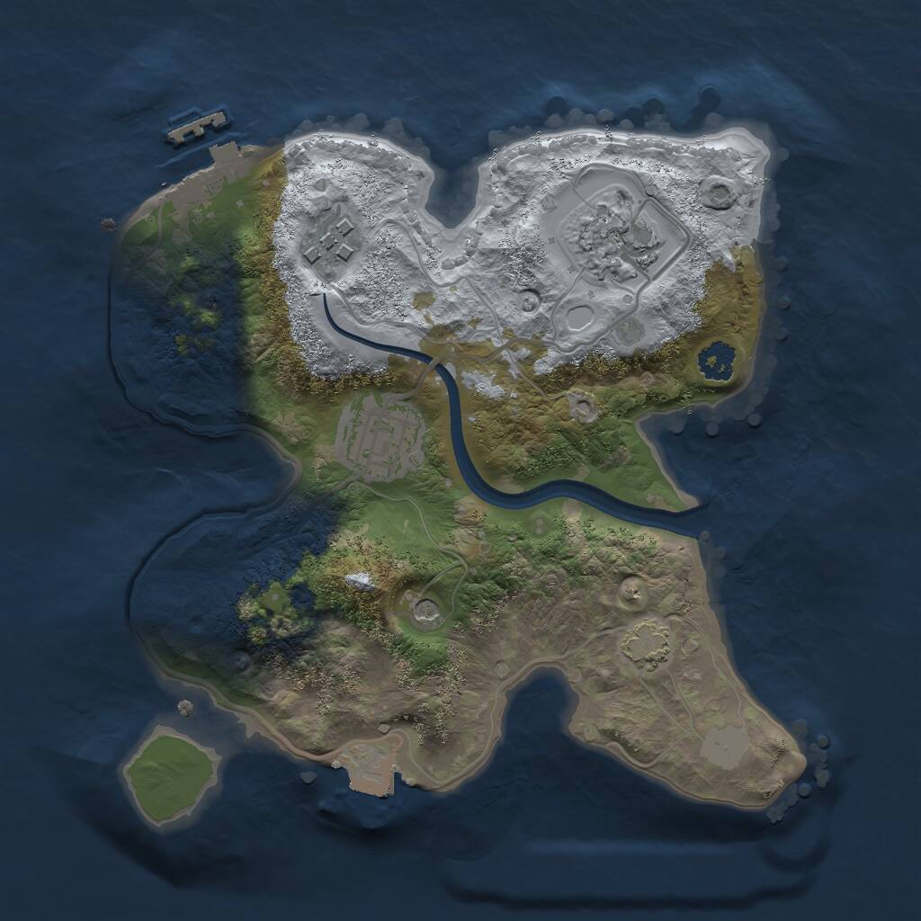 Rust Map: Procedural Map, Size: 2400, Seed: 58, 7 Monuments