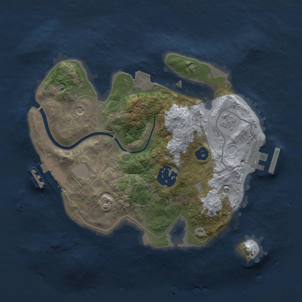 Rust Map: Procedural Map, Size: 2303, Seed: 1300328586, 6 Monuments