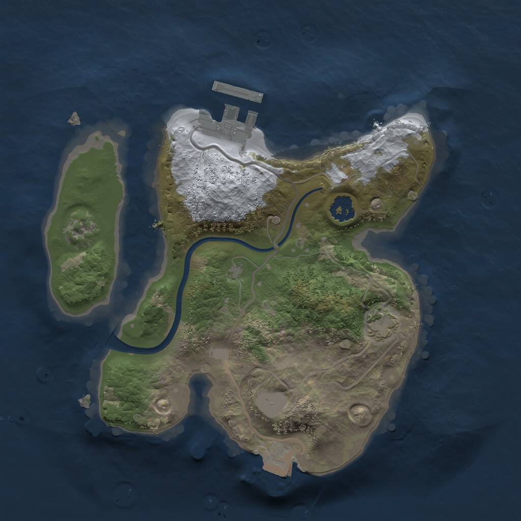 Rust Map: Procedural Map, Size: 2068, Seed: 103, 3 Monuments