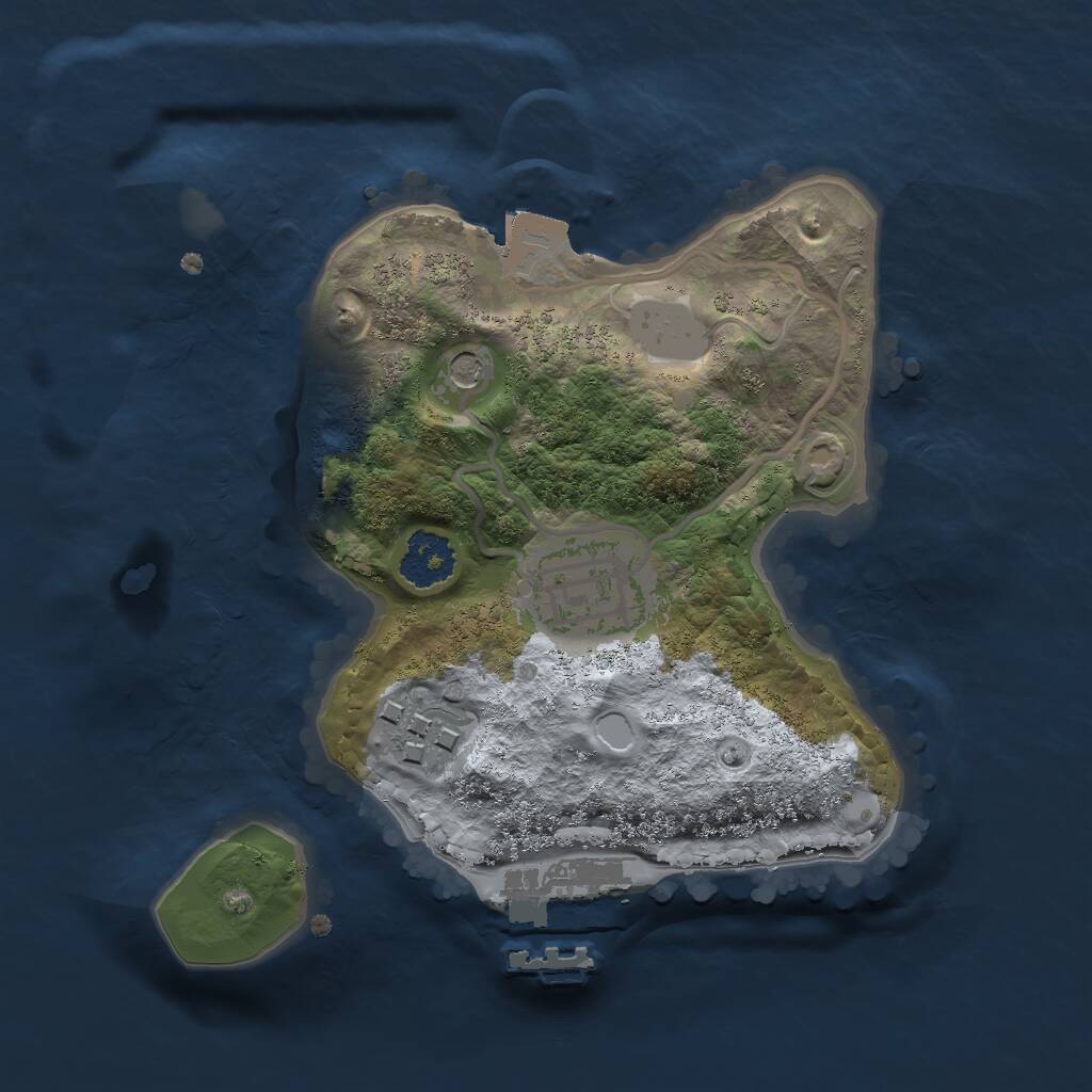 Rust Map: Procedural Map, Size: 2000, Seed: 314654, 5 Monuments