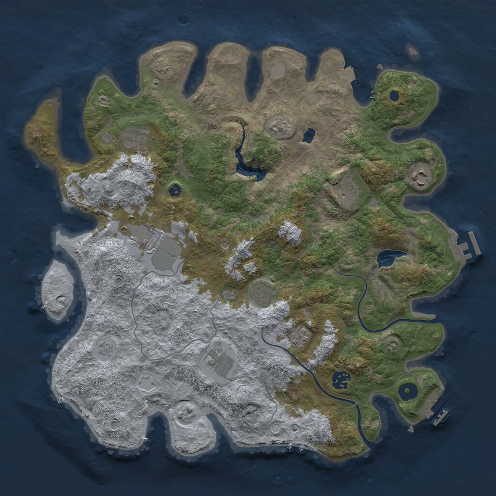 Rust Map: Procedural Map, Size: 4000, Seed: 404080950, 14 Monuments