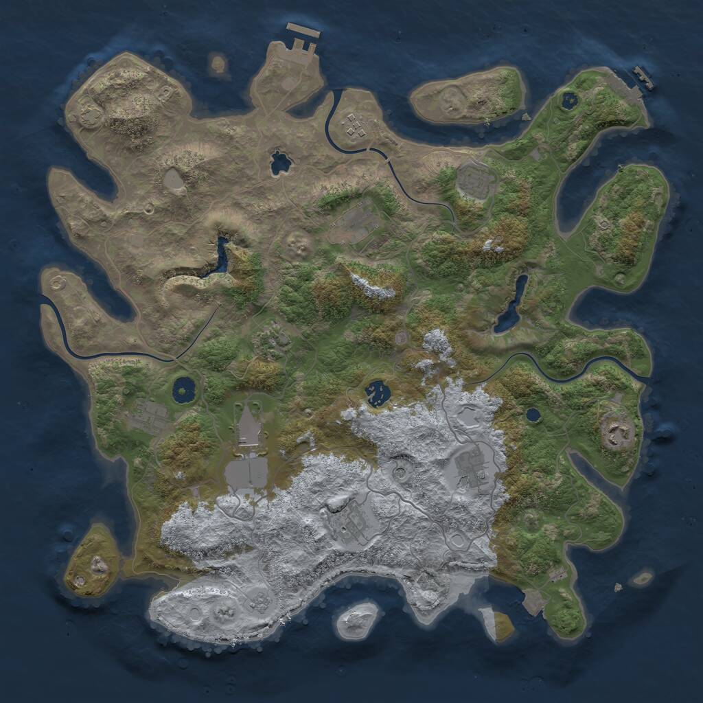 Rust Map: Procedural Map, Size: 4200, Seed: 2025, 16 Monuments