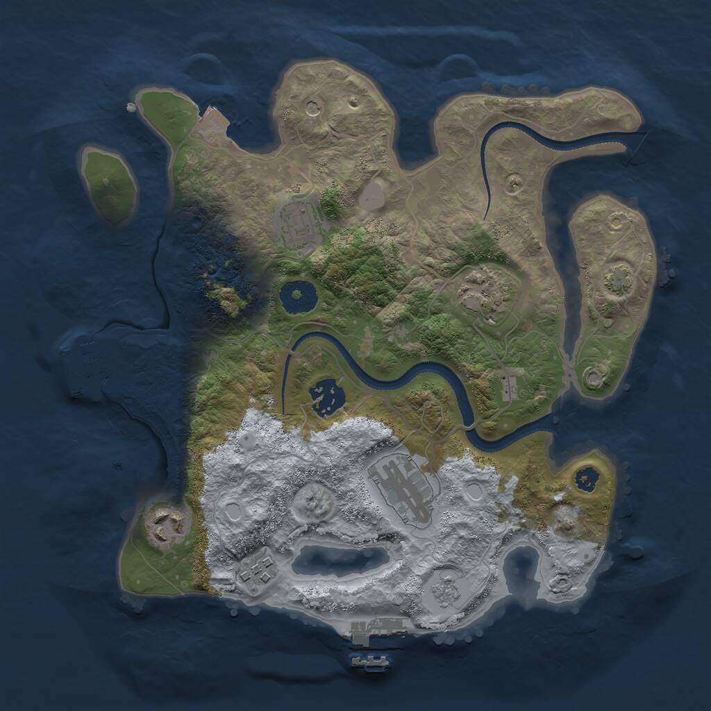 Rust Map: Procedural Map, Size: 3000, Seed: 156973380, 12 Monuments