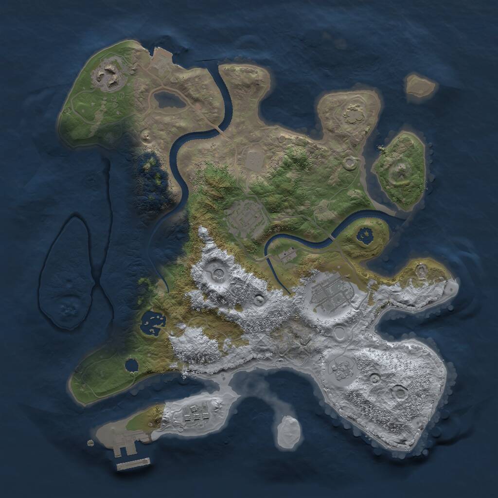 Rust Map: Procedural Map, Size: 3000, Seed: 29231, 10 Monuments