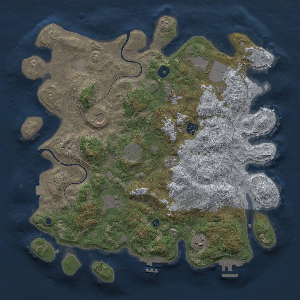 Rust Map: Procedural Map, Size: 3850, Seed: 9018944, 15 Monuments