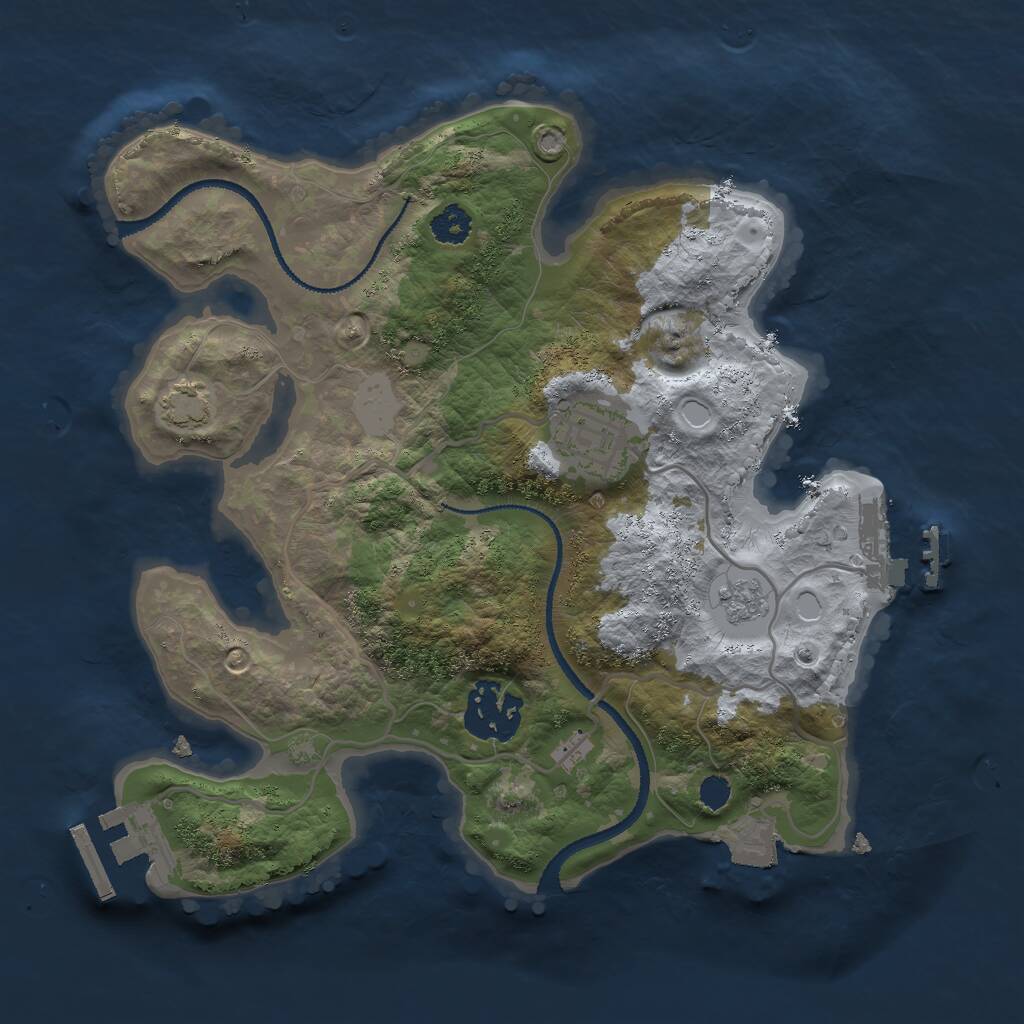 Rust Map: Procedural Map, Size: 2600, Seed: 1487340751, 7 Monuments