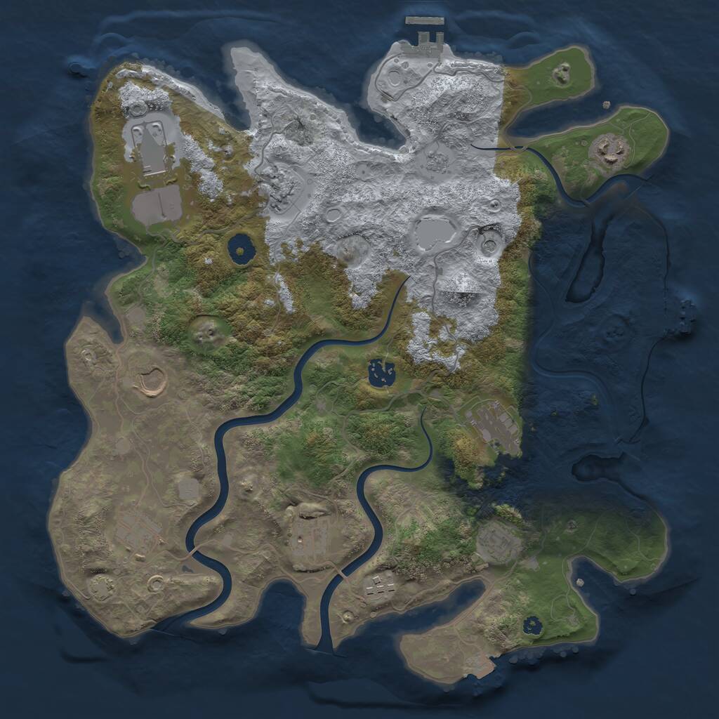 Rust Map: Procedural Map, Size: 3750, Seed: 1299000024, 16 Monuments
