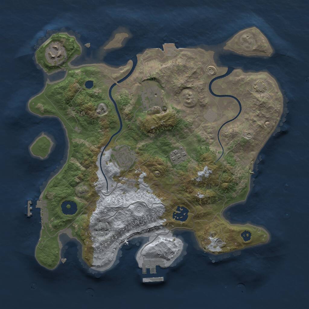 Rust Map: Procedural Map, Size: 3000, Seed: 1548730813, 9 Monuments