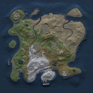 Thumbnail Rust Map: Procedural Map, Size: 3000, Seed: 1548730813, 9 Monuments
