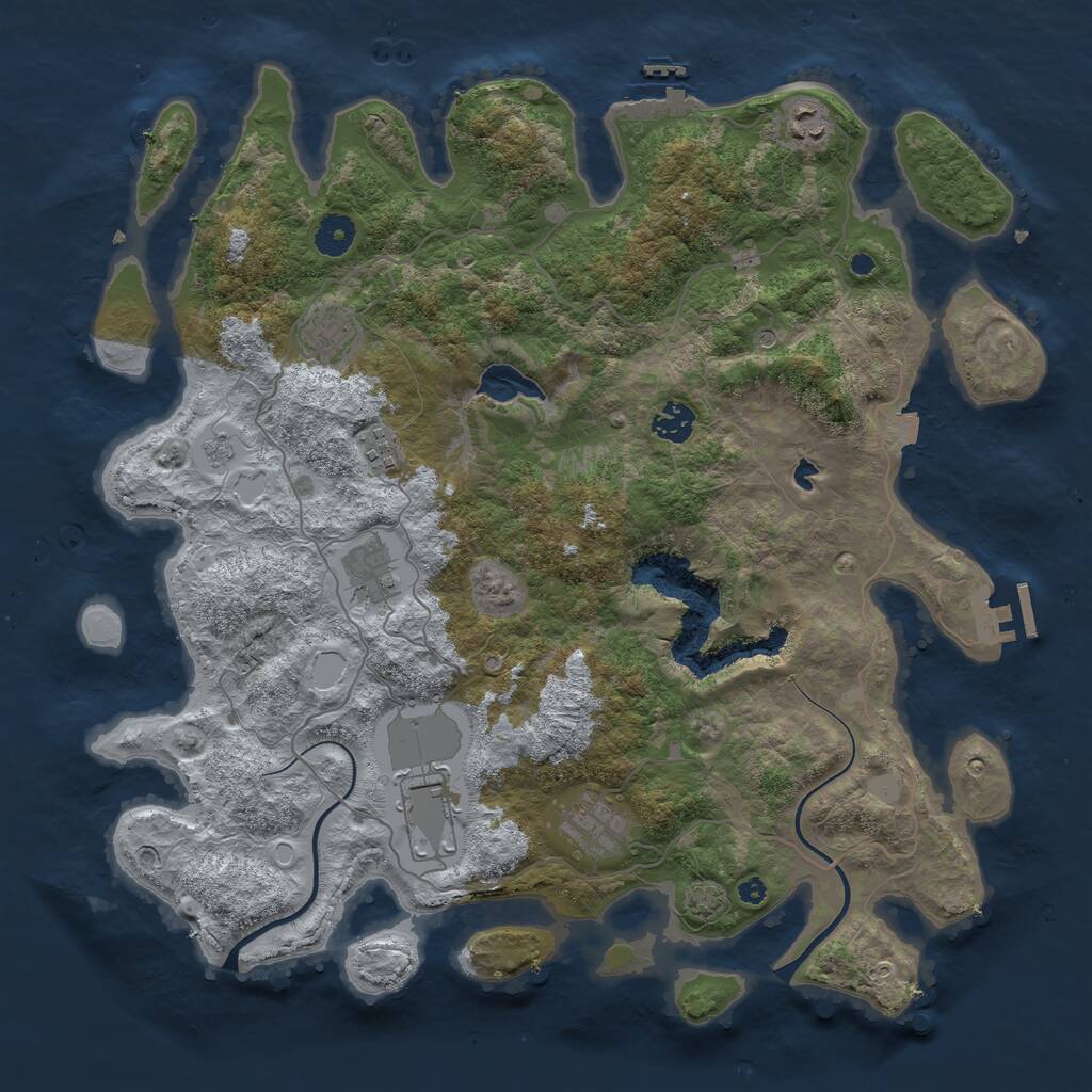 Rust Map: Procedural Map, Size: 4000, Seed: 144690972, 13 Monuments