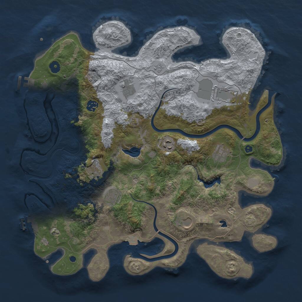 Rust Map: Procedural Map, Size: 4000, Seed: 895528687, 15 Monuments