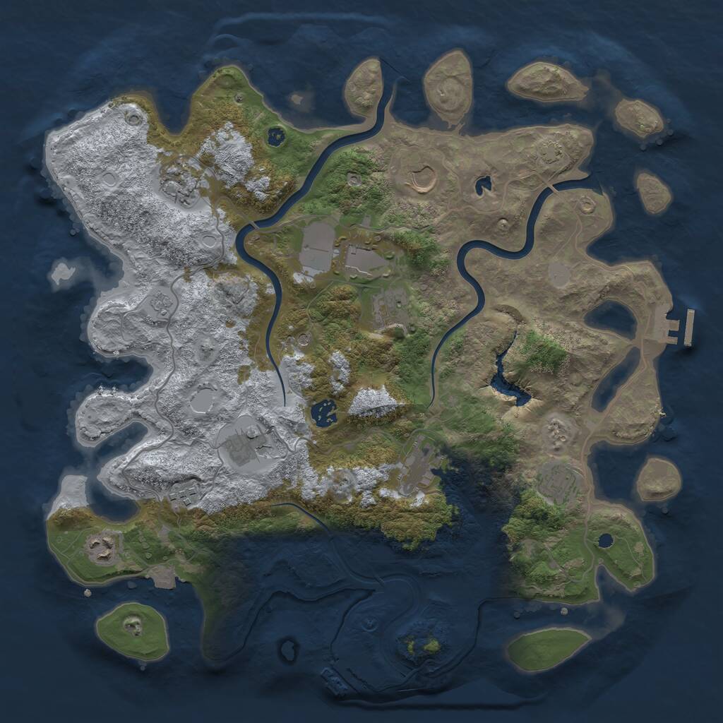 Rust Map: Procedural Map, Size: 4000, Seed: 15688, 16 Monuments