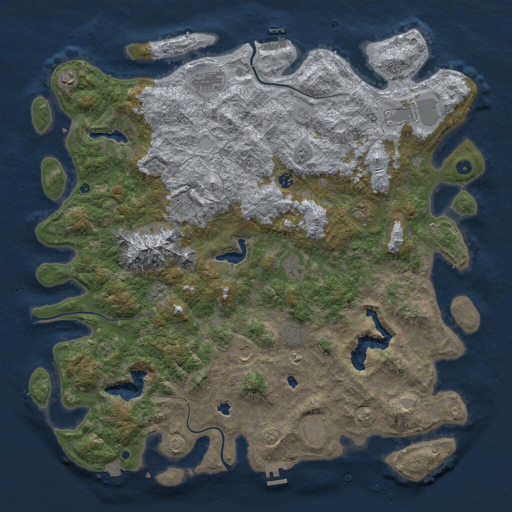 Rust Map: Procedural Map, Size: 5127, Seed: 12650757, 17 Monuments