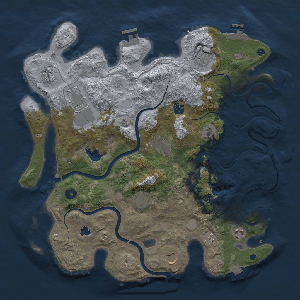 Rust Map: Procedural Map, Size: 4000, Seed: 1938098426, 15 Monuments