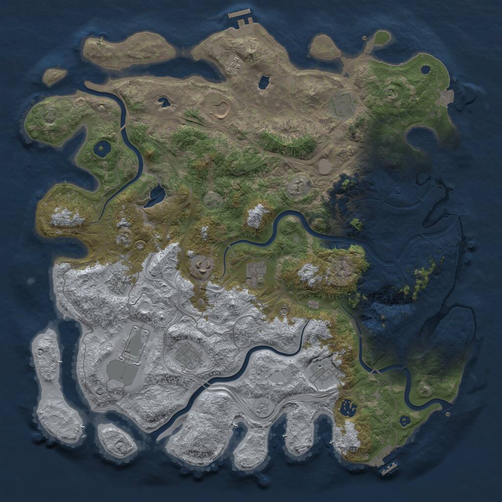Rust Map: Procedural Map, Size: 4500, Seed: 18769420, 16 Monuments