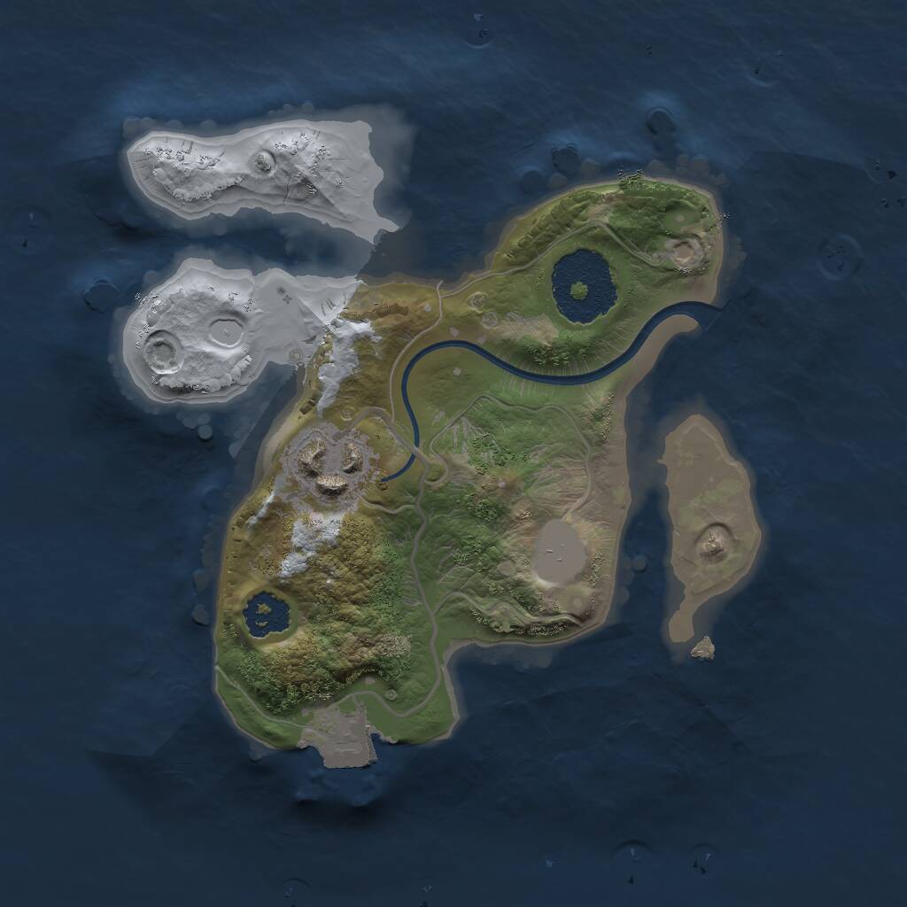 Rust Map: Procedural Map, Size: 2000, Seed: 263123990, 2 Monuments