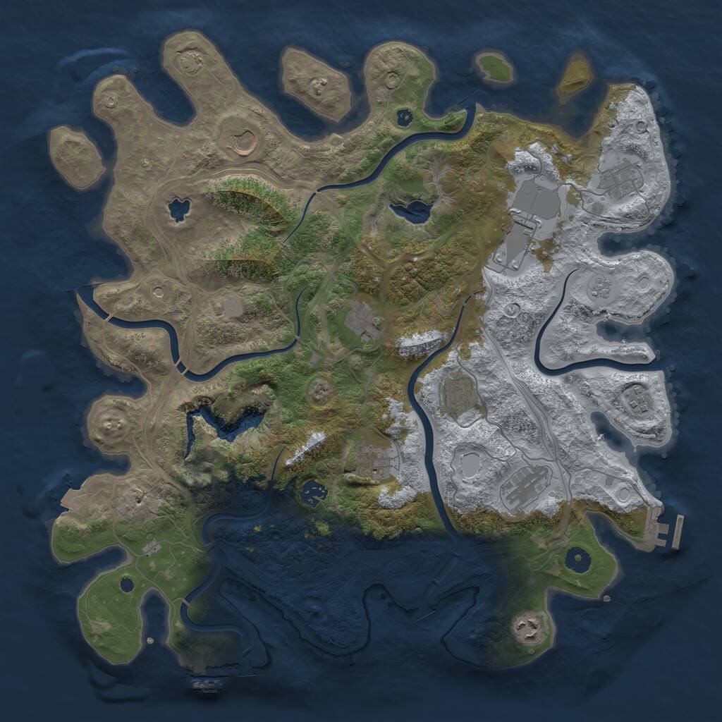 Rust Map: Procedural Map, Size: 4250, Seed: 625214530, 16 Monuments