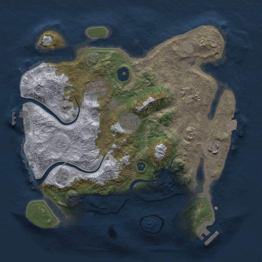 Rust Map: Procedural Map, Size: 3000, Seed: 1161443476, 11 Monuments