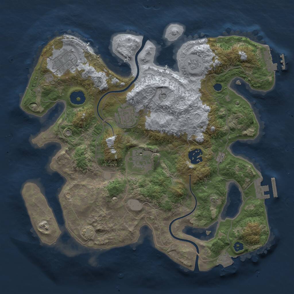 Rust Map: Procedural Map, Size: 3000, Seed: 172071002, 10 Monuments