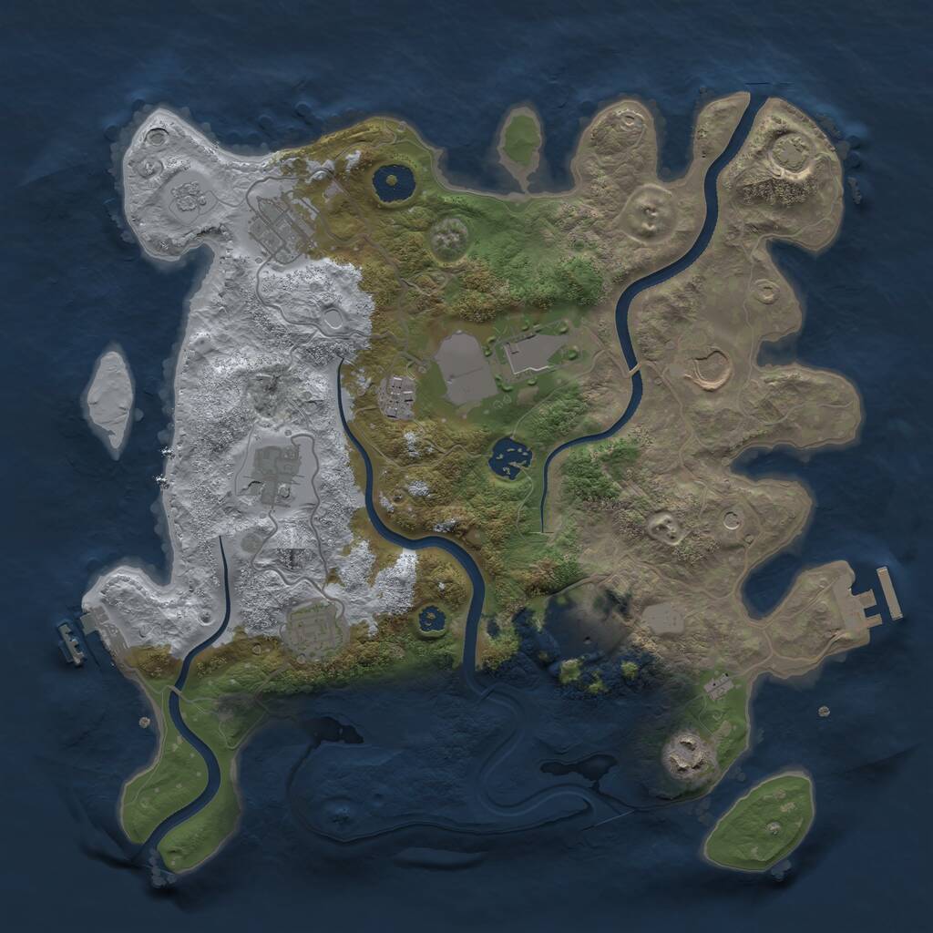 Rust Map: Procedural Map, Size: 3500, Seed: 1684957, 15 Monuments