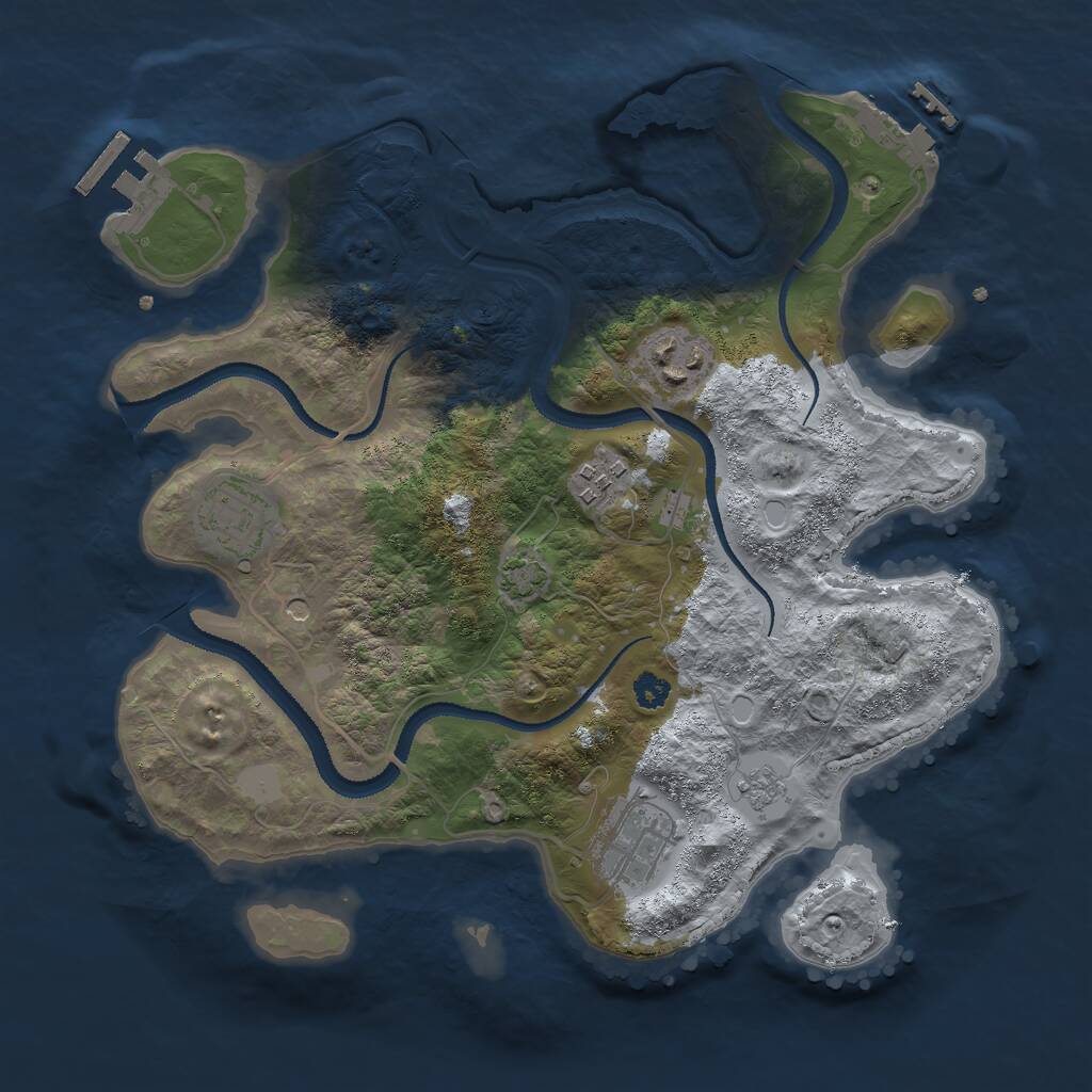 Rust Map: Procedural Map, Size: 3000, Seed: 4543543, 10 Monuments
