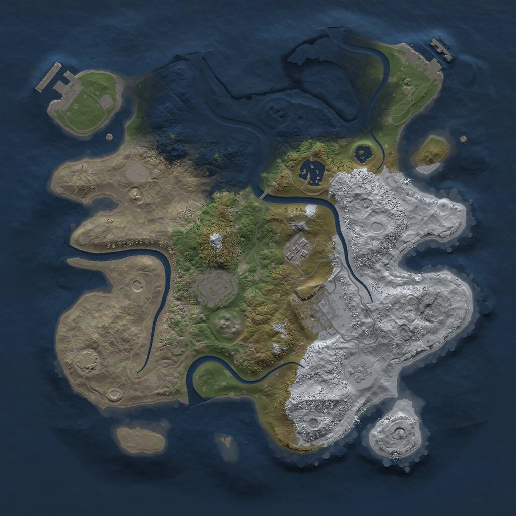 Rust Map: Procedural Map, Size: 3000, Seed: 4543543, 10 Monuments