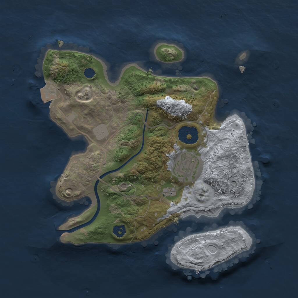 Rust Map: Procedural Map, Size: 2300, Seed: 50636676, 2 Monuments