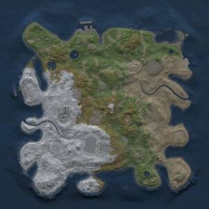 Thumbnail Rust Map: Procedural Map, Size: 3500, Seed: 1592212621, 12 Monuments