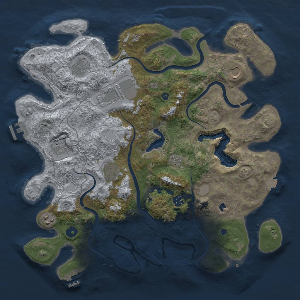 Rust Map: Procedural Map, Size: 4000, Seed: 186580389, 14 Monuments