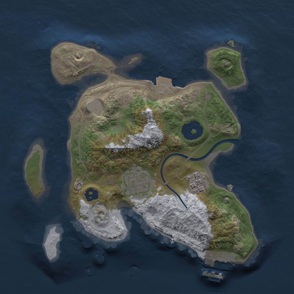 Rust Map: Procedural Map, Size: 2200, Seed: 54891171, 4 Monuments