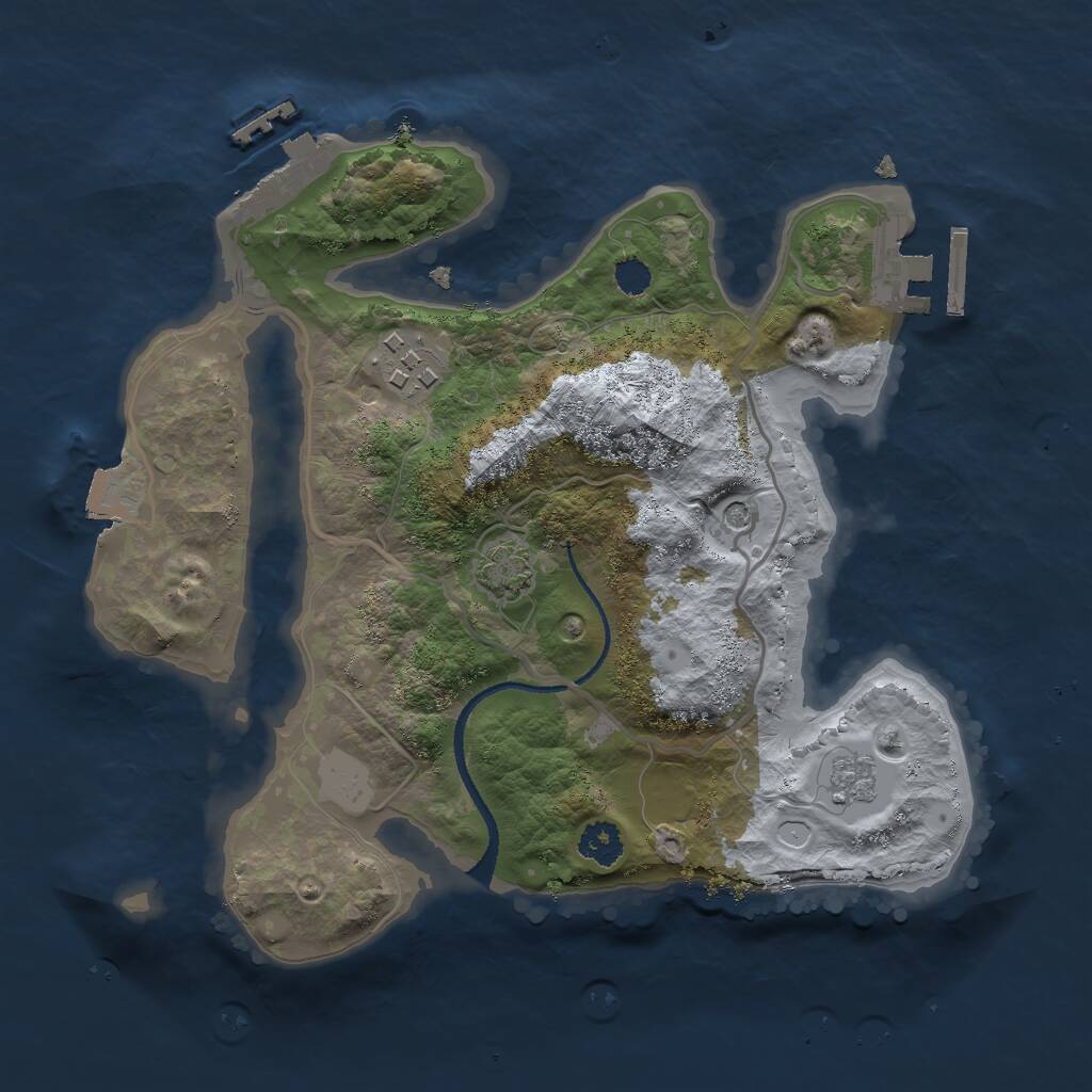 Rust Map: Procedural Map, Size: 2500, Seed: 11715489, 7 Monuments