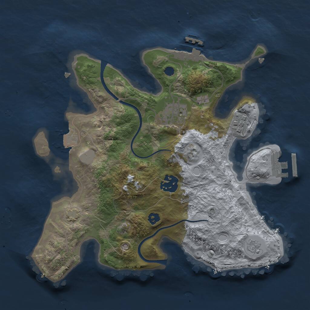 Rust Map: Procedural Map, Size: 2650, Seed: 246814, 8 Monuments
