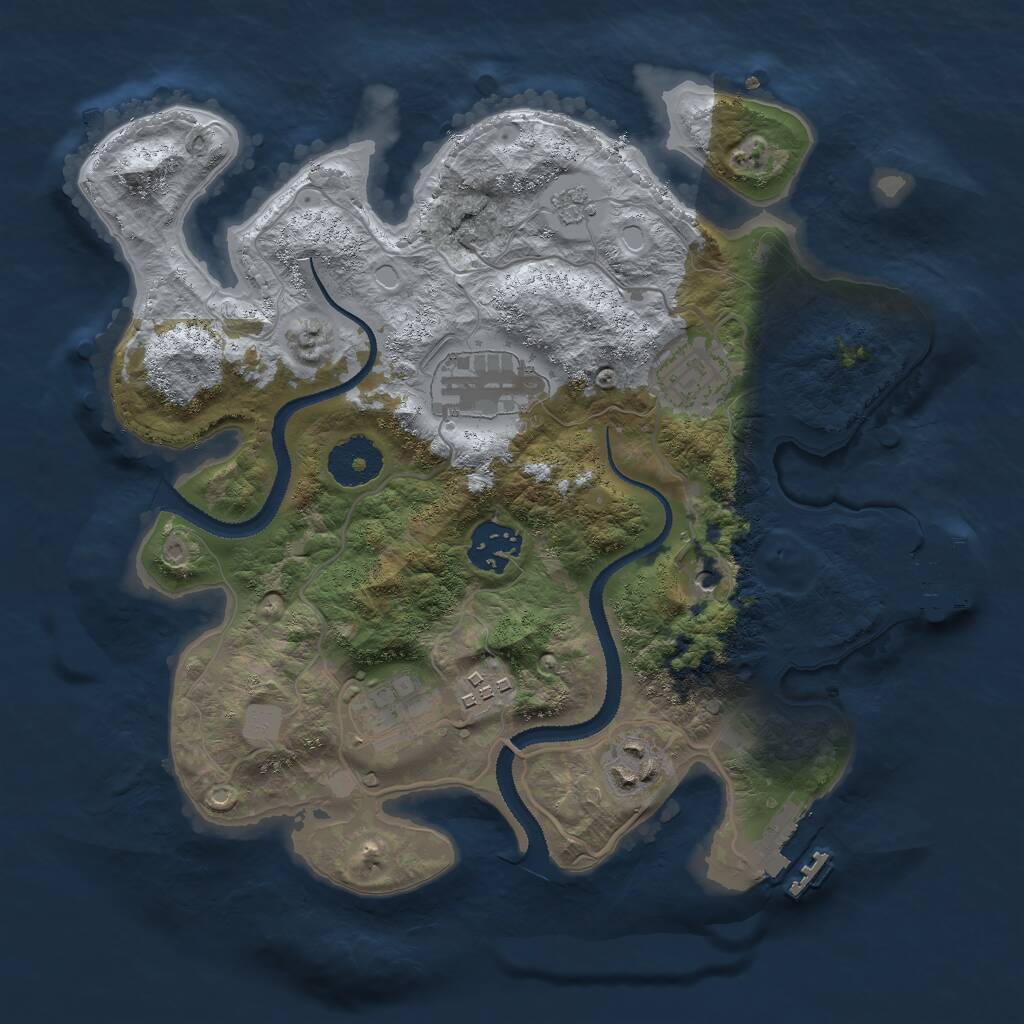 Rust Map: Procedural Map, Size: 3000, Seed: 839242264, 11 Monuments