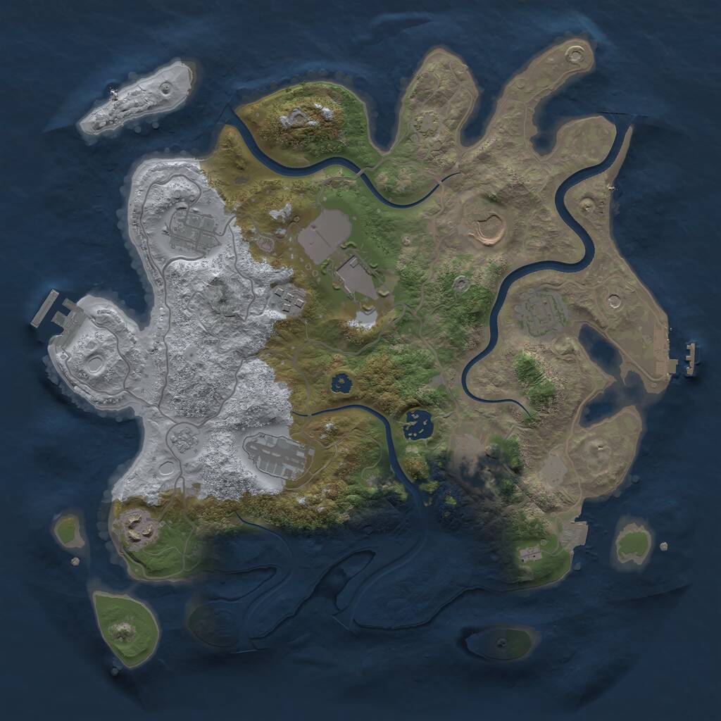 Rust Map: Procedural Map, Size: 3500, Seed: 7896345, 15 Monuments