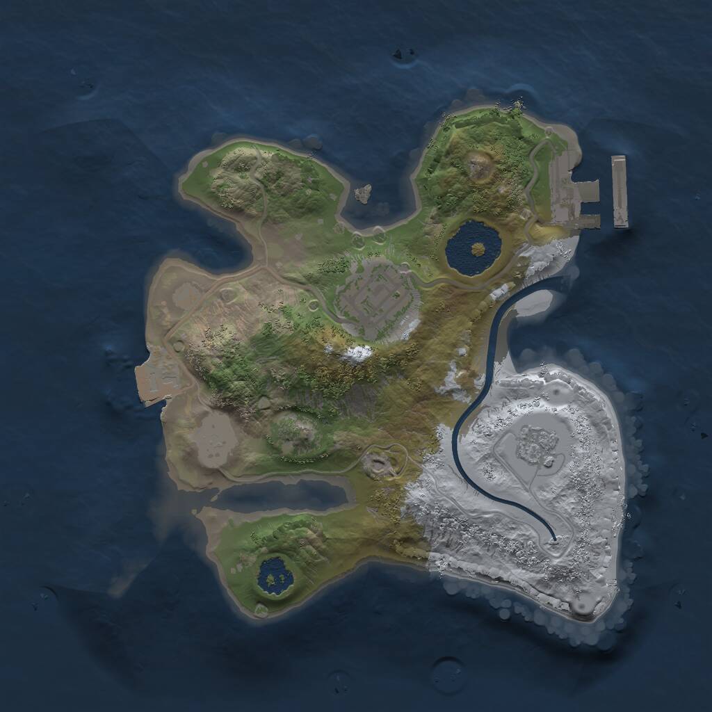 Rust Map: Procedural Map, Size: 2000, Seed: 780351510, 4 Monuments