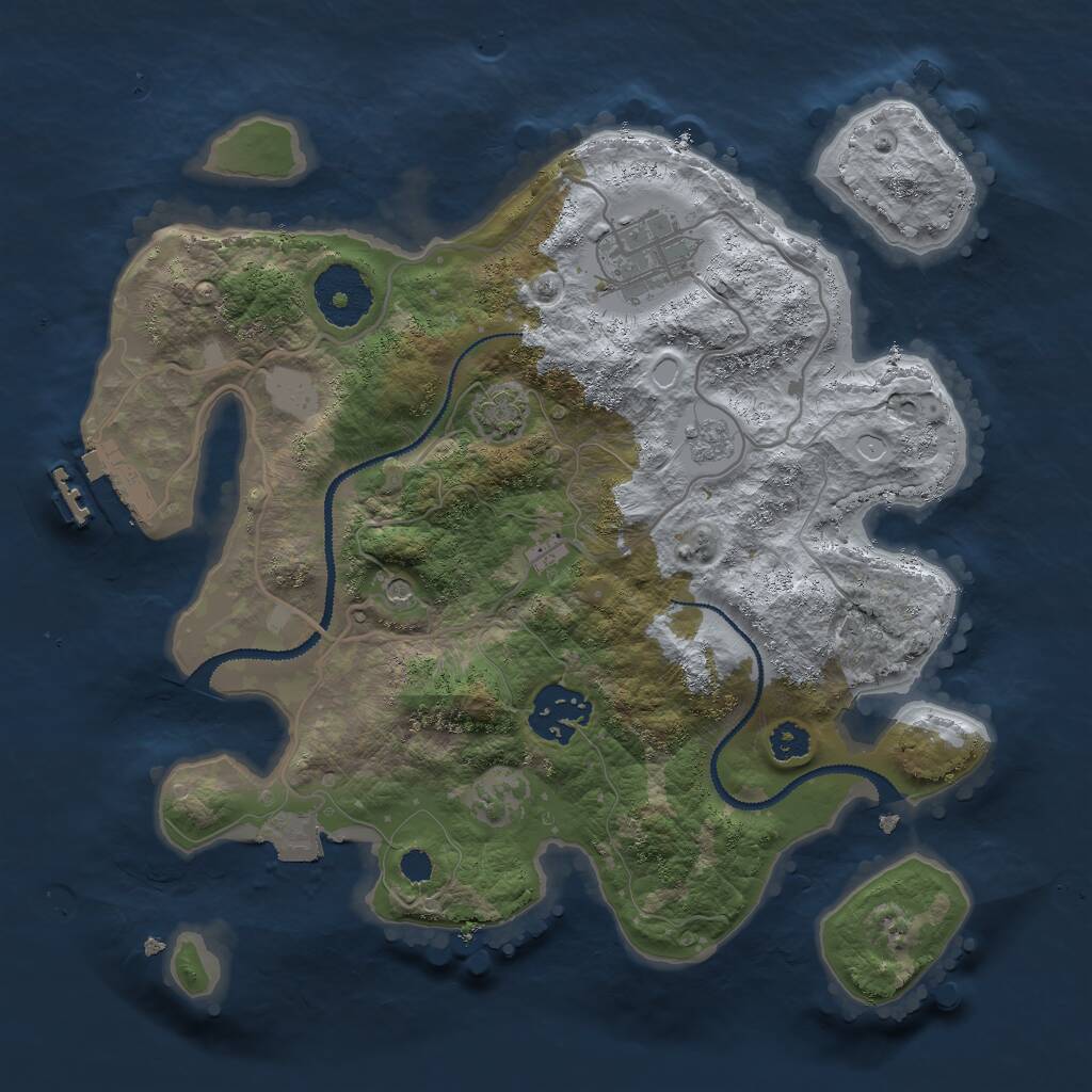 Rust Map: Procedural Map, Size: 2800, Seed: 13777, 7 Monuments