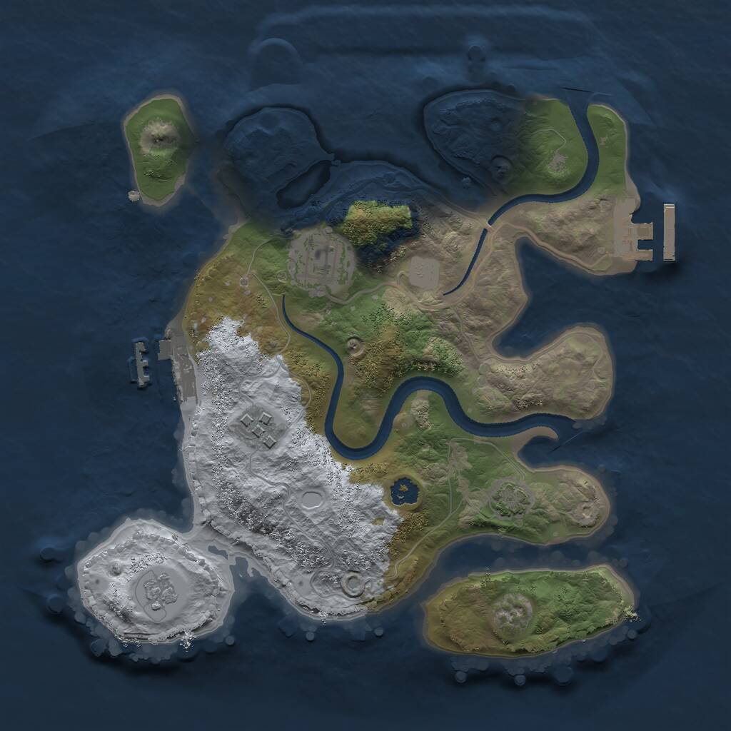 Rust Map: Procedural Map, Size: 2600, Seed: 790825690, 7 Monuments