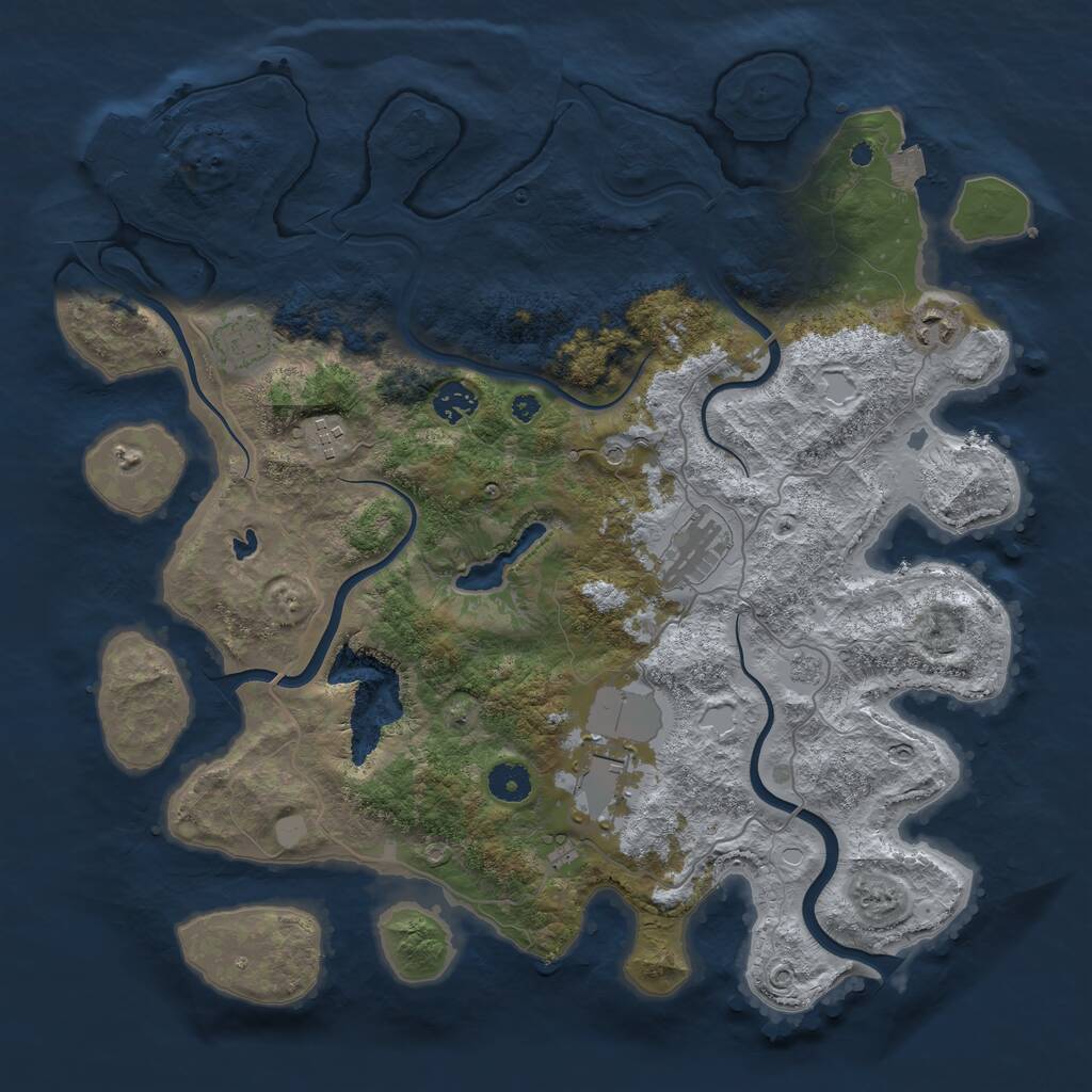 Rust Map: Procedural Map, Size: 4000, Seed: 79262056, 10 Monuments