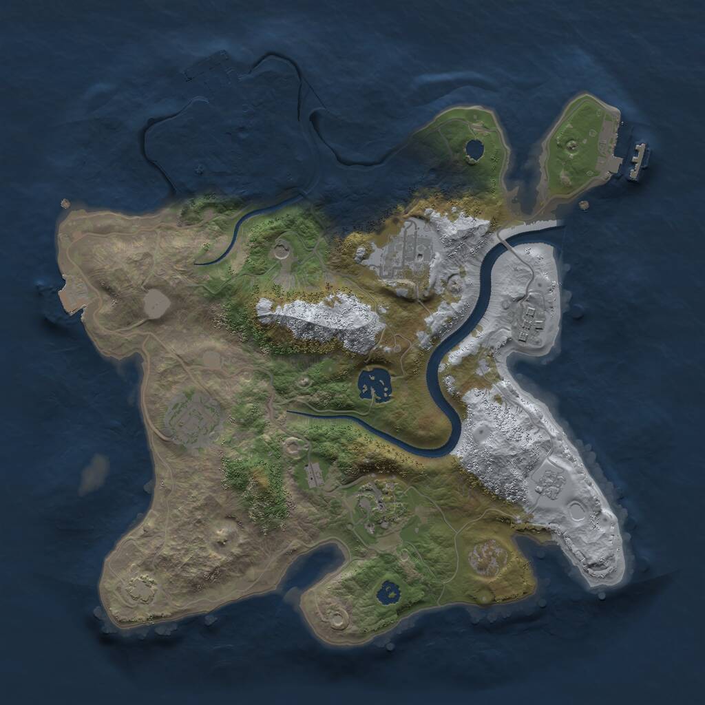 Rust Map: Procedural Map, Size: 3000, Seed: 521545, 11 Monuments