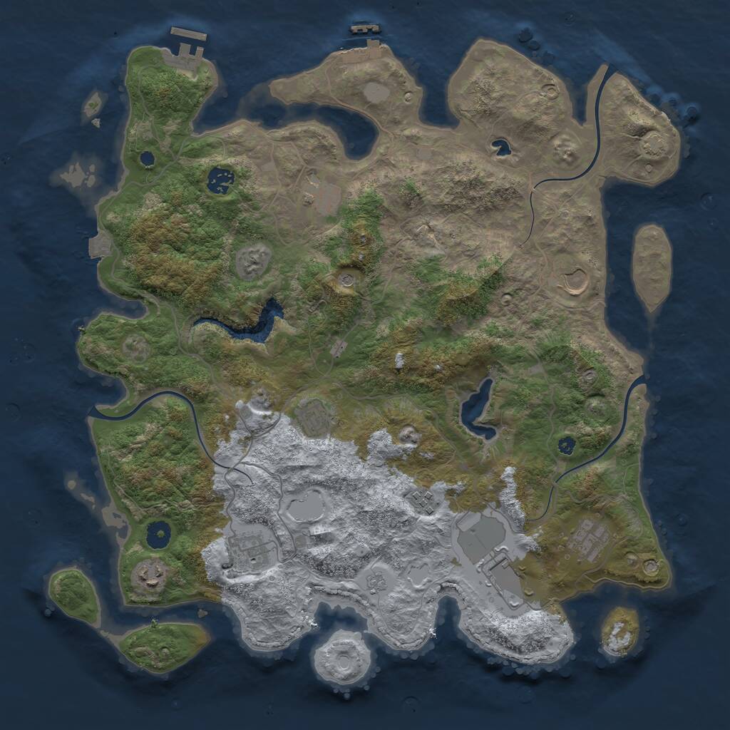 Rust Map: Procedural Map, Size: 4100, Seed: 1325182855, 15 Monuments