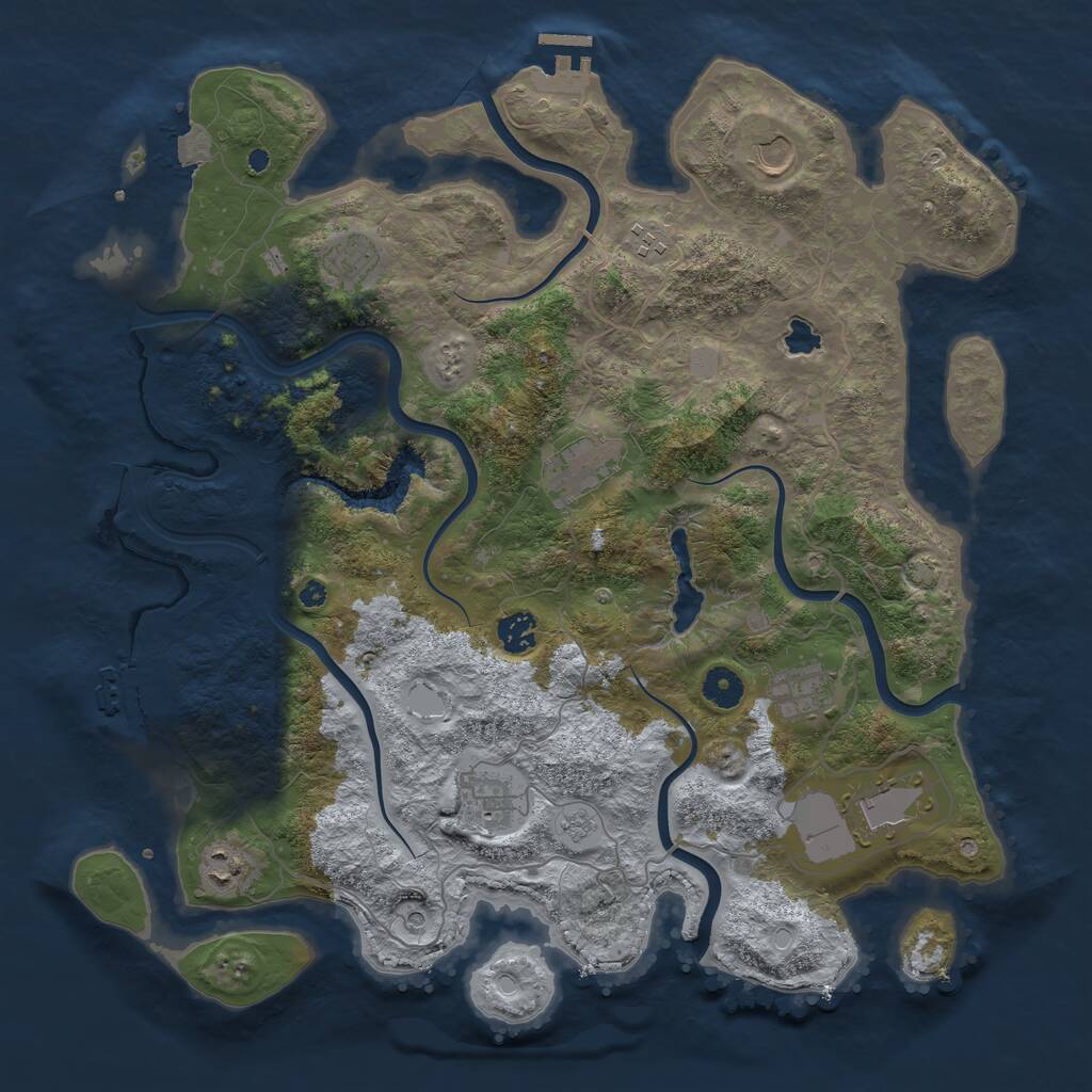 Rust Map: Procedural Map, Size: 4100, Seed: 1325182855, 15 Monuments