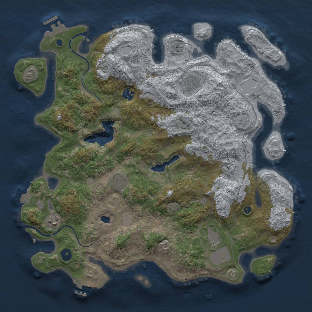 Rust Map: Procedural Map, Size: 4000, Seed: 911690604, 13 Monuments