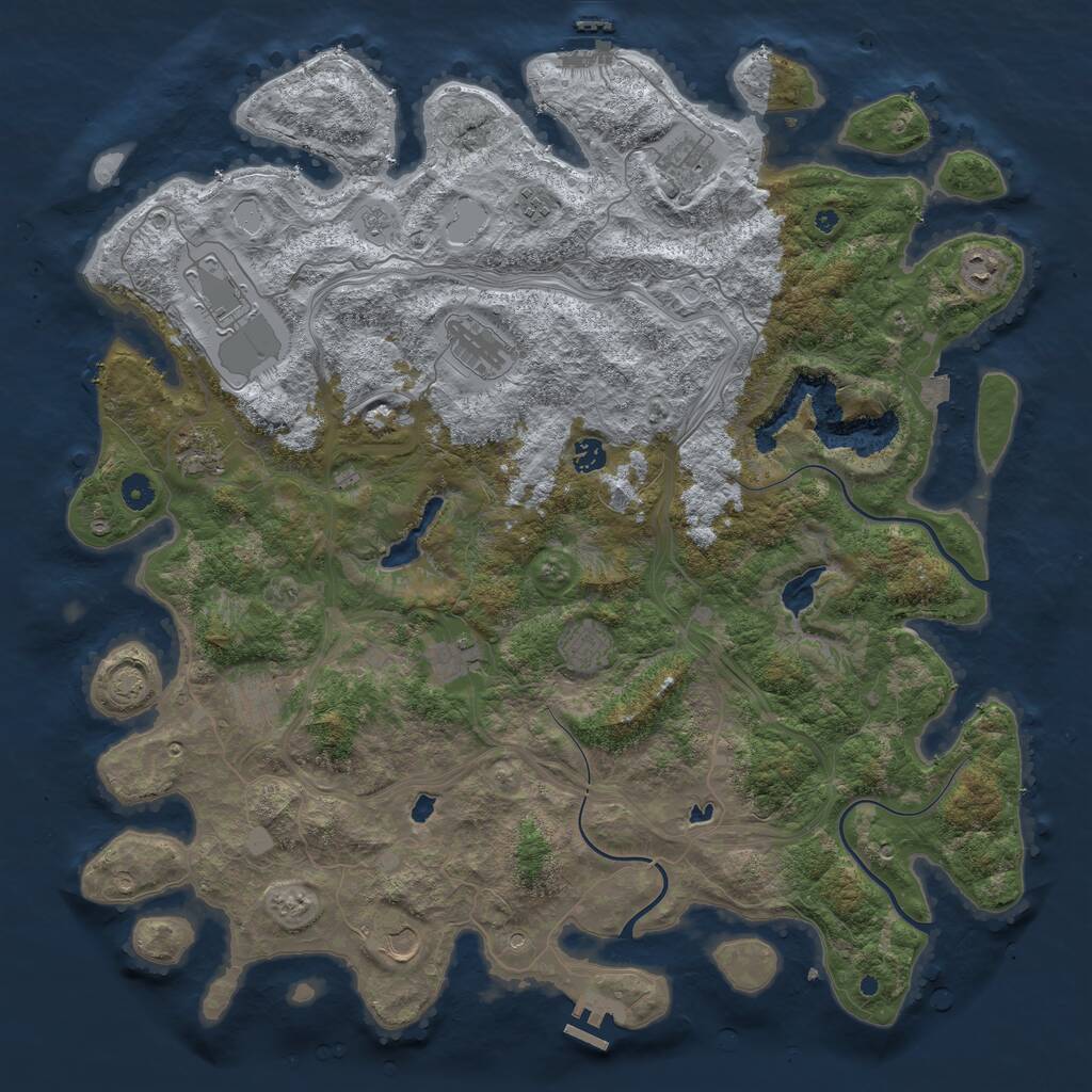 Rust Map: Procedural Map, Size: 4750, Seed: 1916791424, 17 Monuments