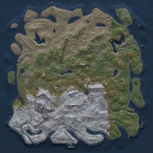 Thumbnail Rust Map: Procedural Map, Size: 5000, Seed: 12121212, 16 Monuments