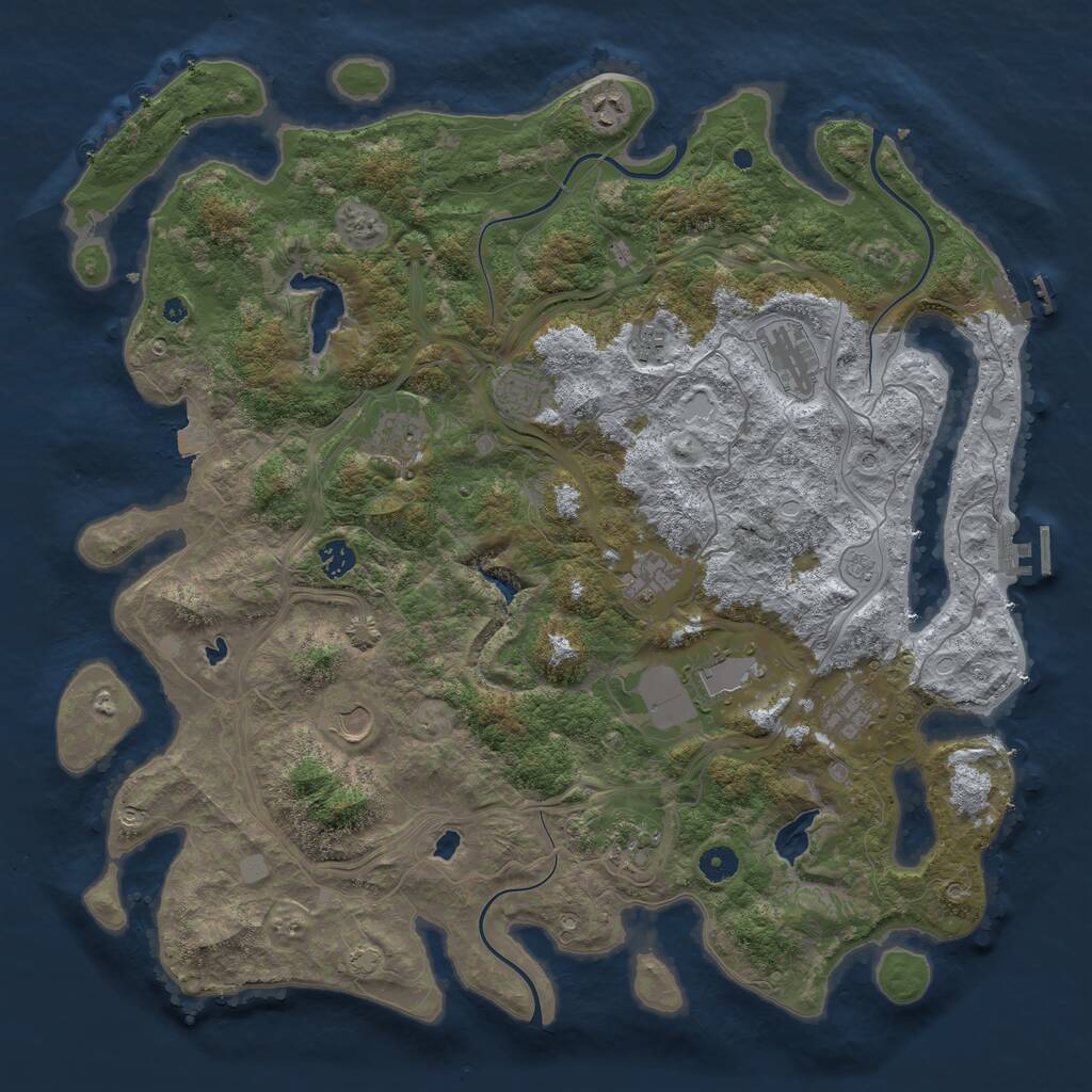 Rust Map: Procedural Map, Size: 4500, Seed: 11473647, 17 Monuments