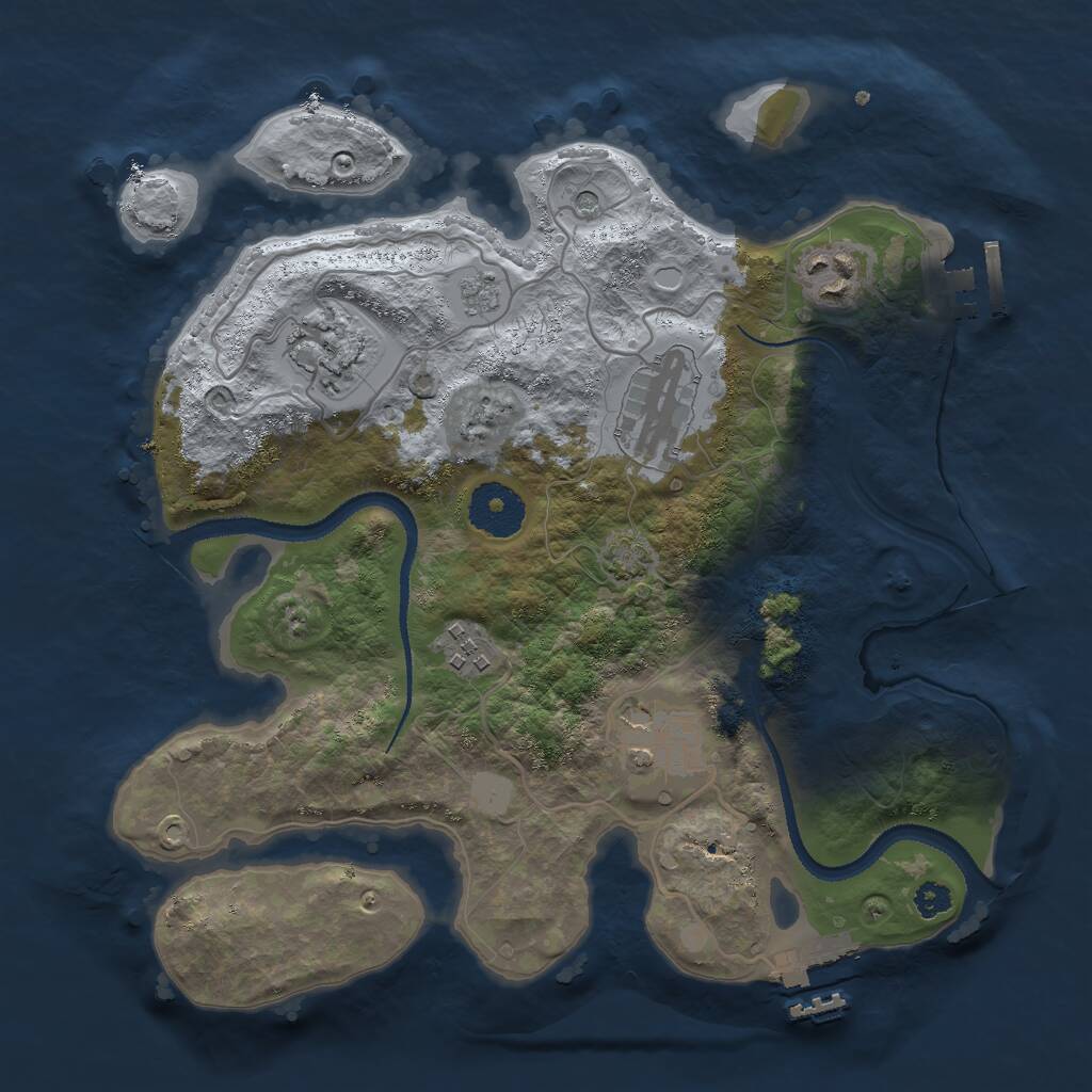 Rust Map: Procedural Map, Size: 3000, Seed: 21074, 11 Monuments