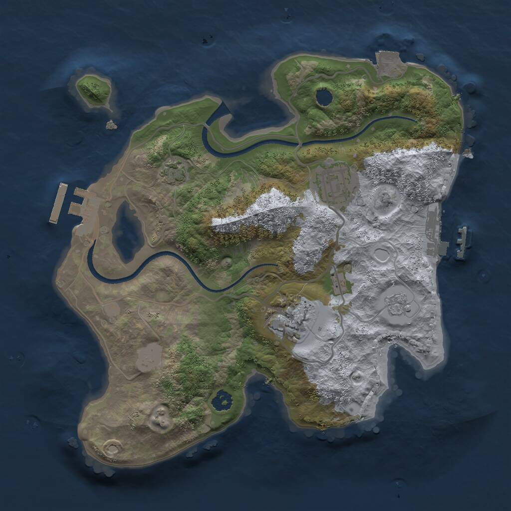 Rust Map: Procedural Map, Size: 2500, Seed: 482141038, 7 Monuments