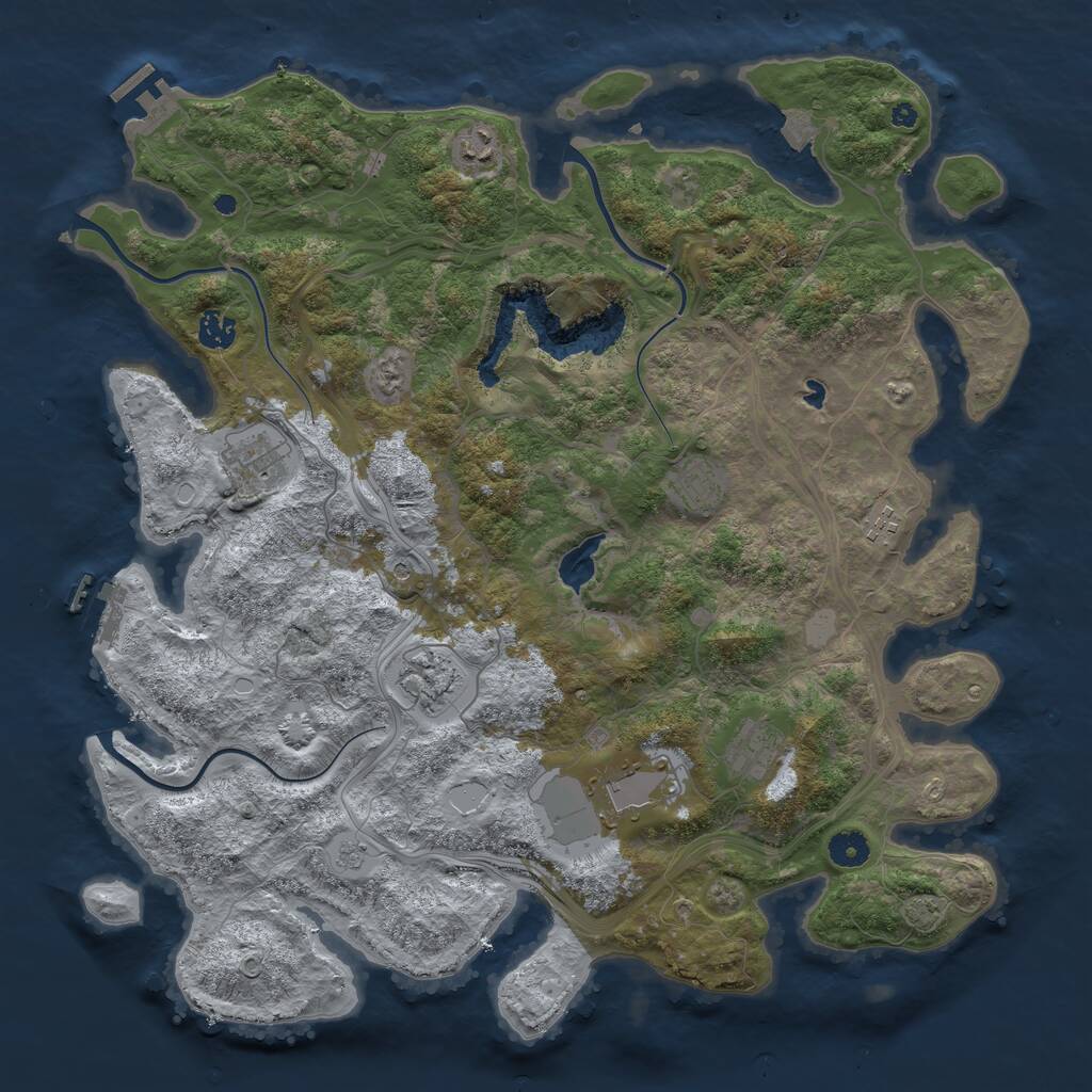 Rust Map: Procedural Map, Size: 4250, Seed: 249177603, 14 Monuments